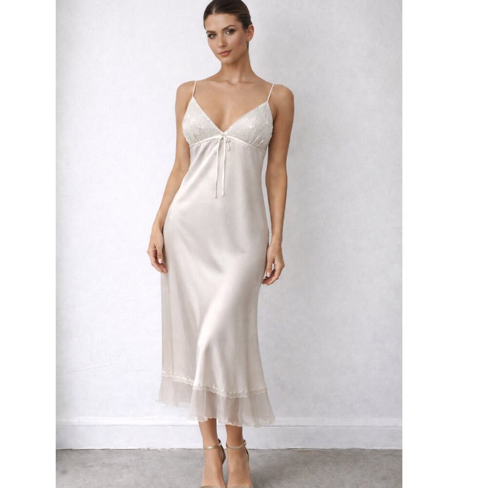 Helen Sanchez luxury bridal. "Innerwear as Outerwear" can be worn as a dress.